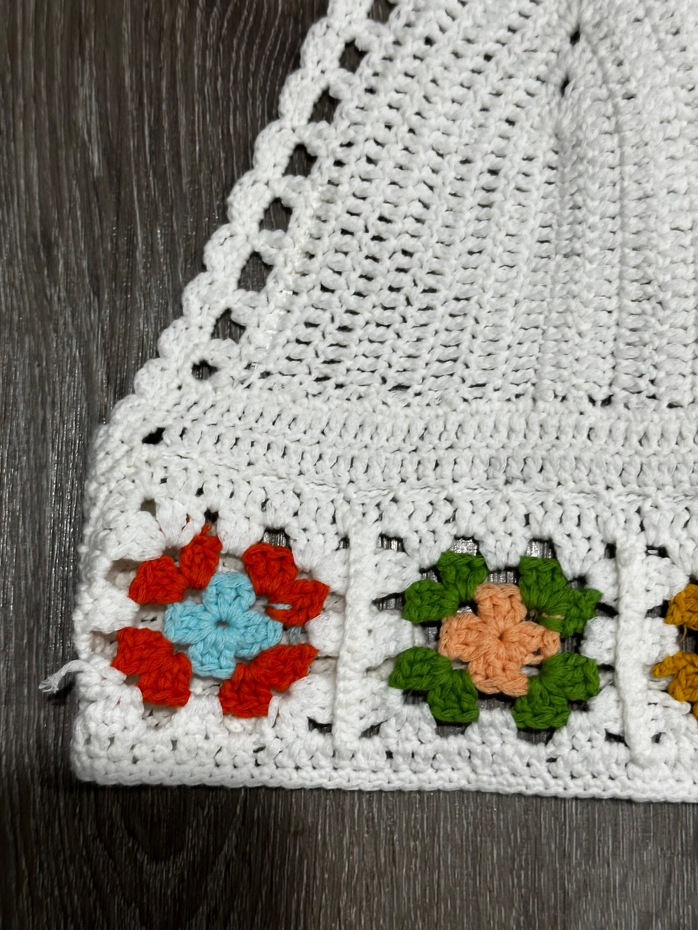 Crochet Halter Top Granny Square Floral Festival Boho Fairycore Tie Back Top - Picture 3 of 10